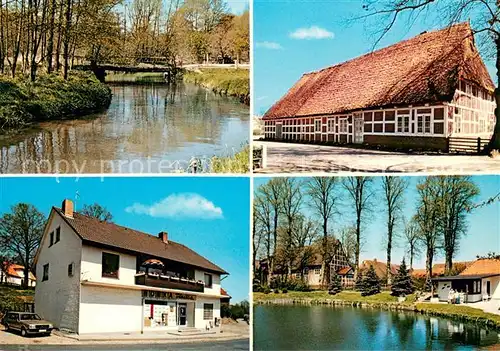 Moisburg Partie an der Este Edeka Markt Fachwerkhaus Moisburg
