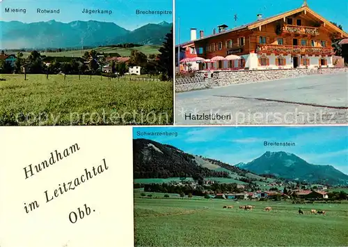 Hundham_Miesbach Gesamtansicht mit Alpen Hatzlstueberl Gaststaette Restaurant Hundham Miesbach