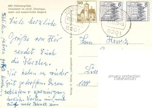 Hoeslwang Ortsmotiv mit Kirche Hauptstrasse Brunnen Partie am See Hoeslwang