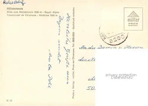 Hoehenmoos Panorama Blick zum Wendelstein Bayerische Alpen Fraueninsel Chiemsee Kirche Landschaftspanorama mit Hochries Hoehenmoos