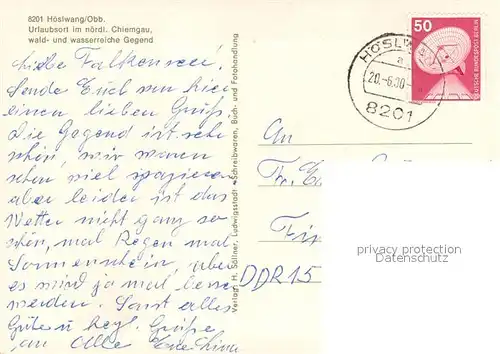 Hoeslwang Ortsmotiv mit Kirche Hauptstrasse Brunnen Partie am Wasser Hoeslwang