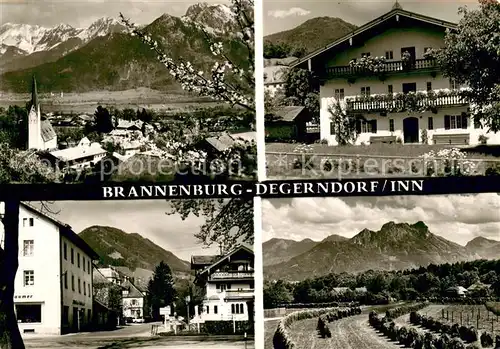 Degerndorf_Inn Gesamtansicht mit Alpen Landschaftspanorama Felder Ortskern Degerndorf Inn