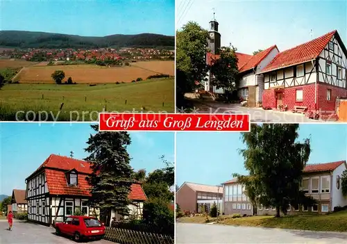 Gross_Lengden Panorama Motiv mit Kirche Fachwerkhaus Schule Gross_Lengden