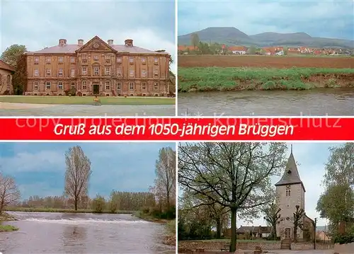 Brueggen_Leine Schloss Partie an der Leine Kirche Brueggen_Leine