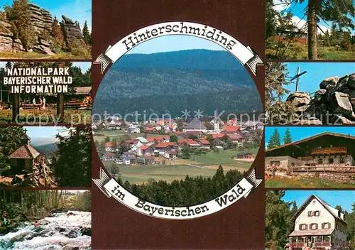 Hinterschmiding Panorama Nationalpark Bayerischer Wald Felsen Gipfelkreuz Ortsansicht Hinterschmiding