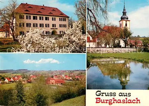Burghaslach Bankgebaeude Kirche Panorama Burghaslach