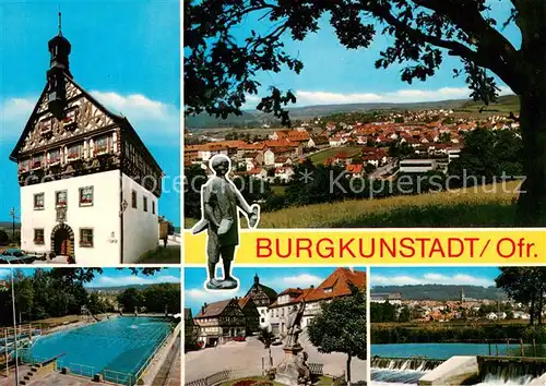 Burgkunstadt Gesamtansicht Historisches Gebaeude Fachwerk Freibad Ortszentrum Wehr Burgkunstadt