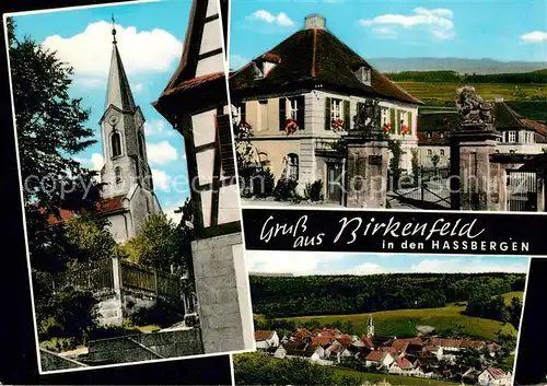 Birkenfeld_Hassberge Blick zur Kirche Pension Gasthof am Loewentor Panorama Birkenfeld Hassberge