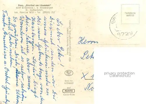 Birkenfeld_Hassberge Blick zur Kirche Pension Gasthof am Loewentor Panorama Birkenfeld Hassberge