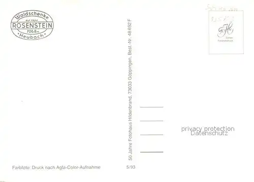 Heubach_Wuerttemberg Waldschenke auf dem Rosenstein Schwaebische Alb Hoehle Grosse Scheuer Ruine Heubach Wuerttemberg