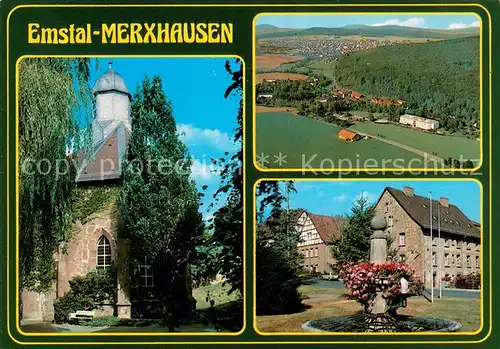Merxhausen_Kassel Kirche Brunnen Fliegeraufnahme Naturpark Habichtswald Merxhausen Kassel