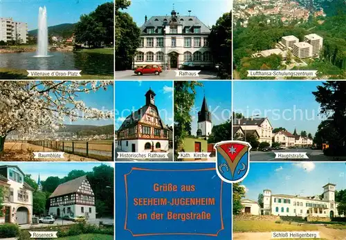 Seeheim Jugenheim Villenave d Oron Platz Rathaus Lufthansa Schulungszentrum Baumbluete Historisches Rathaus Kirche Hauptstrasse Schloss Heiligenberg Roseneck Seeheim Jugenheim