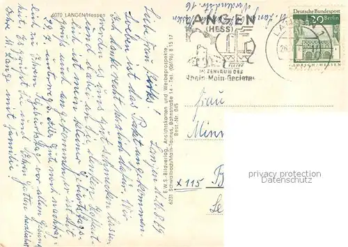 Langen_Hessen Bahnhofsplatz Stadtkirche Gymnasium Spitzer Turm Brunnen Stumpfer Turm Langen Hessen