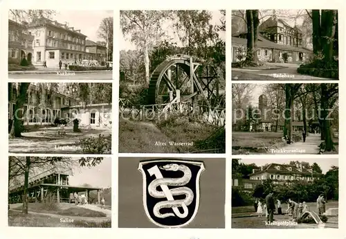 Bad_Salzhausen Kurhaus Liegehallen Saline Altes Wasserrad Badehaus Trinkkuranlage Kleingolfplatz Bad_Salzhausen