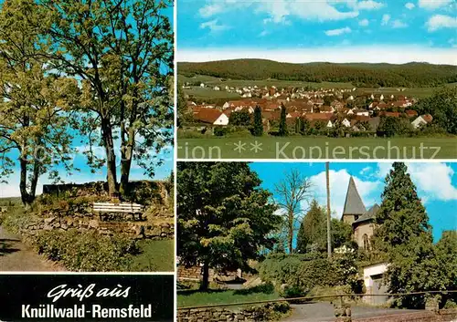 Remsfeld Panorama Kirche Alte Baeume Ruhebank Remsfeld