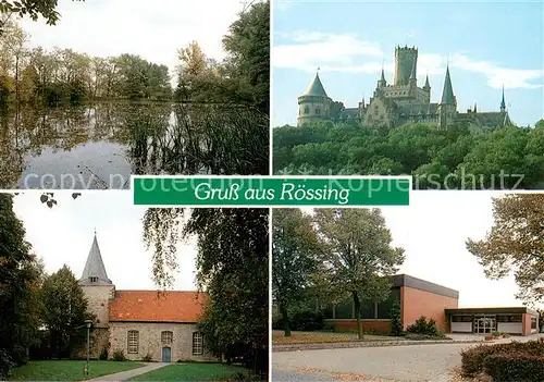 Roessing Teich Schloss Kirche Schule Roessing