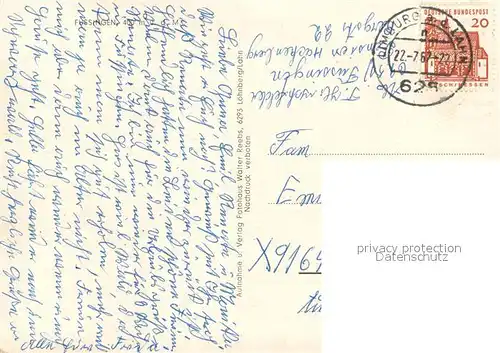 Fussingen und Umgebung Landschaftspanorama Schafherde Waldpartie Felsen Fussingen