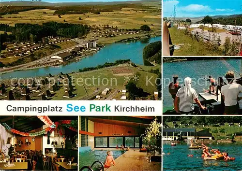 Kirchheim_Hessen Campingplatz Seepark Fliegeaufnahme Wasserski Hallenbad Gaststaette Kirchheim Hessen