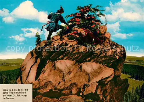 Grosser_Feldberg_Taunus Siegfried und Brunhilde Kuenstlerkarte Grosser_Feldberg_Taunus