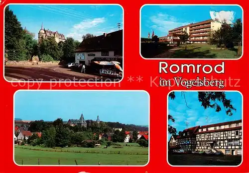 Romrod Ortsansicht mit Kirche Hotel Gaststaette Fachwerkhaus Schloss Romrod