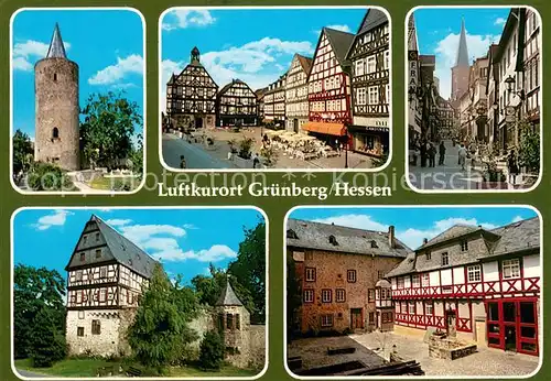 Gruenberg_Hessen Marktplatz Altstadt Fachwerkhaeuser Turm Gruenberg Hessen