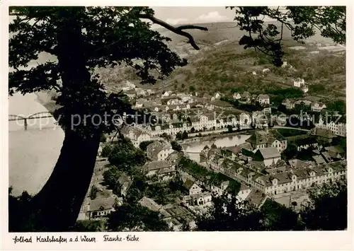 Bad_Karlshafen Franke Eiche Blick auf die Stadt an der Weser Bad_Karlshafen