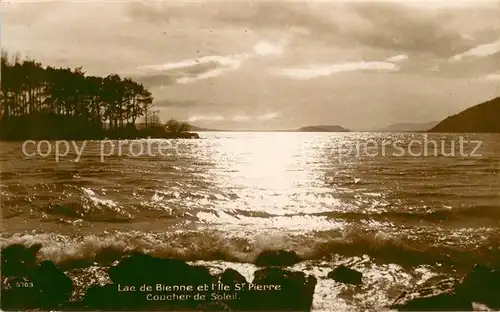 Bienne_Biel Lac de Bienne et lIle St Pierre Coucher de Soleil 