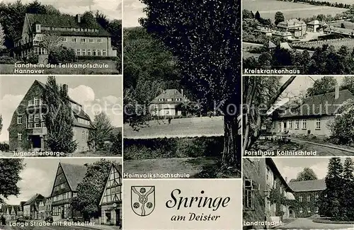 Springe_Deister Landheim der Tellkampschule Jugendherberge Lange Strasse mit Ratskeller Heimatvolkshochschule Kreiskrankenhaus Forsthaus Koellnischfeld Landratsamt Springe_Deister