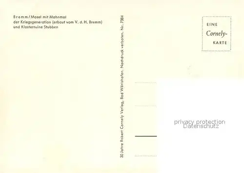 Bremm_Mosel Fliegeraufnahme Mahnmal Klosterruine Stubben Bremm Mosel