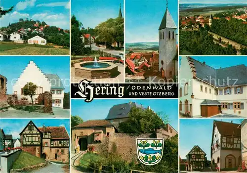 Hering_Odenwald Burgschaenke Veste Otzberg Teilansichten Kirche Panorama Hering Odenwald