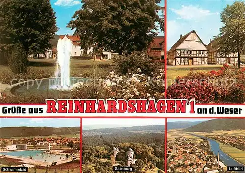 Reinhardshagen Park Fontaene Schwimmbad Sababurg Fliegeraufnahme Reinhardshagen
