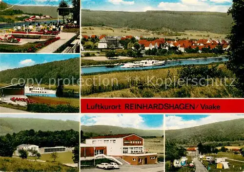 Vaake Weserpartien Fahrgastschiff Panorama Schule Campingplatz Vaake
