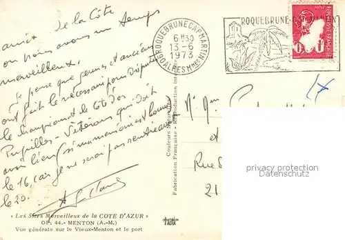 Menton_Alpes_Maritimes Vue generale sur le Vieux Menton et le port Menton_Alpes_Maritimes