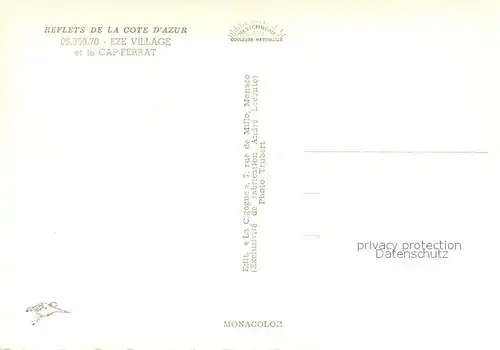 Eze sur Mer Village et le Cap Ferrat Eze sur Mer