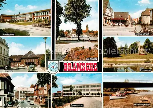Bramsche_Hase Realschule Bahnhof Marktplatz Grosse Strasse Ehrenmal Brueckenort Gymnasium Mittellandkanal Bramsche Hase