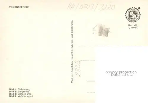 Knesebeck Eichenweg Burgruine Elstermuehle Waldlehrpfad Knesebeck