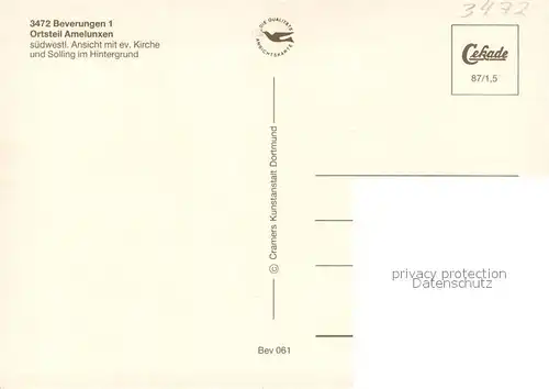 Amelunxen Panorama mit ev Kirche und Solling Amelunxen