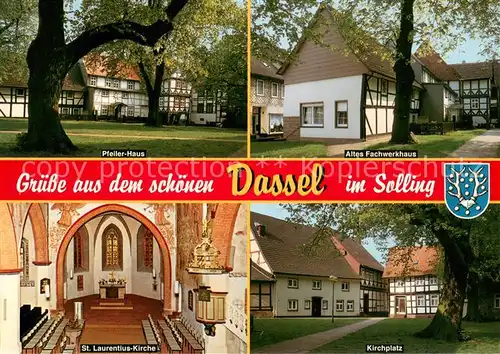Dassel_Solling Pfeiler Haus Altes Fachwerkhaus St Laurentius Kirche Kirchplatz Dassel Solling