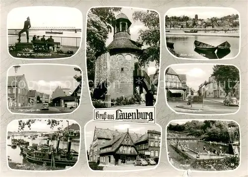 Lauenburg_Elbe Der Rufer Hamburger Strasse Hafen Schlossturm Elbepartie Hamburger Strasse Freibad Lauenburg Elbe