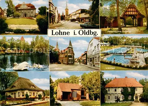 Lohne_Oldenburg Rathaus Marktplatz Freilichtbuehne Waldbad Muententeich Burggarten St Annahaus Burg Hopen Jugendherberge Lohne Oldenburg
