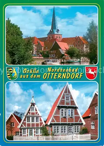 Otterndorf_Niederelbe Elbepartie mit Kirche Vosshaus Otterndorf Niederelbe