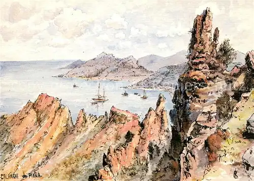 Corse_Ile_de Calanche de Piana Aquarell Corse_Ile_de