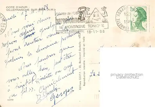 Villefranche sur Mer Vue aerienne Le Port La Plage Villefranche sur Mer