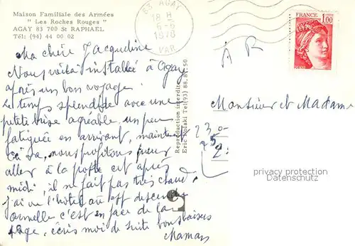 Saint Raphael_Var Maison Familiale des Armees Les Roches Rouges Saint Raphael Var