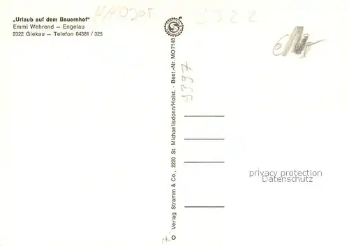 Giekau Bauernhof Emmi Wehrend Engelau Giekau