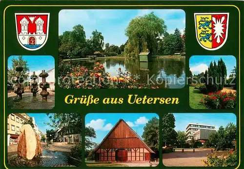 Uetersen Rosenstadt Schwanenteich Brunnen Park Strassenpartie Brunnen Museum Uetersen