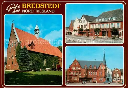 Bredstedt Kirche Strassenpartie Sparkasse Bredstedt