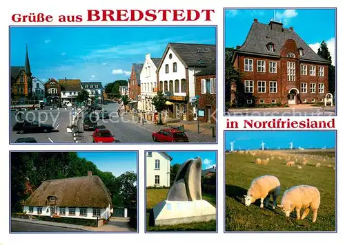 Bredstedt Strassenpartie Rathaus Gasthaus Skulptur Bredstedt