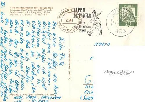 Teutoburgerwald Hermannsdenkmal Fliegeraufnahme Teutoburgerwald