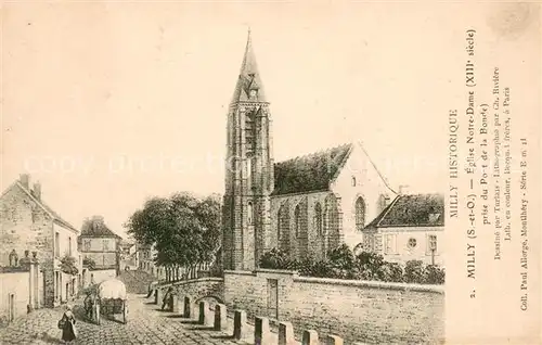 Milly Lamartine Eglise Notre Dame prise du Port de la Bonde Milly Lamartine
